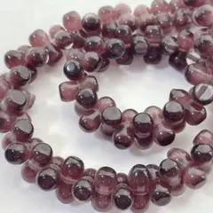 dr398/new！人工石◇キャッツアイ　ピーナツ形　濃いパープル　1連