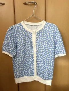 JUNOAH パワーショルダー花柄ショートカーディガンのサムネイル