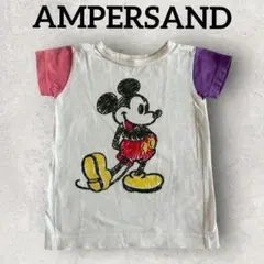 AMPERSAND キッズ 半歩Tシャツ ミッキーマウス (95) オフホワイト