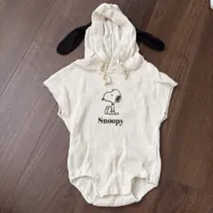 スヌーピー フード付きロンパース