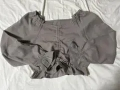 ストライプ バルーンスリーブ ブラウス