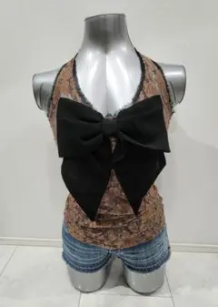 y2k ギャル フェアリーグランジ レース リボン ノースリ タンク