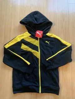 PUMA フード付きパーカー 黒/黄　新品未使用　140cm