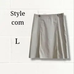 Style com スタイルコム ひざ丈フレアスカート ベージュ 11 L相当のサムネイル