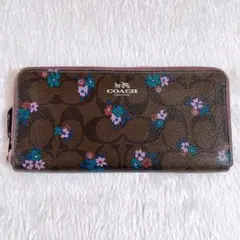 COACHコーチ シグネチャー フローラルプリント ラウンド 長財布 B0049