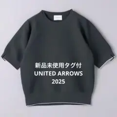 新品未使用タグ付　ユナイテッドアローズ　ラメライン ショートスリーブ ニット
