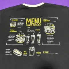 TARAS BOULBA メニュープリント Tシャツ ブラック XLのサムネイル