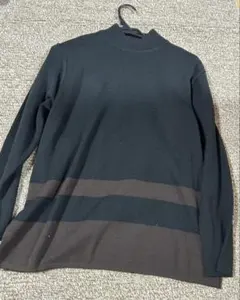 黒と茶色のストライプ長袖カーディガン