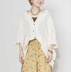 チャイハネ　アミナコレクション　メンズシャツ　ホワイト　キナリ　スプーネメンズのサムネイル