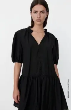 25 ZARA カラーブロックワンピース S