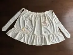 ハンドメイド エプロン 花柄 アップリケ フリル