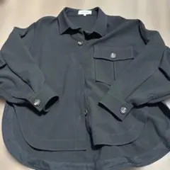 美品 エンフォルド ENFOLD コットン オーバーサイズシャツ ネイビー 38 