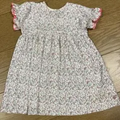 プチバトー　花柄フリル袖ワンピース　24M