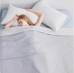 冷感布団　掛け布団　グレー　タオルケット　接触冷感　リバーシブル　滑らか　新品