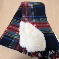 マフラー 黄色 チェック