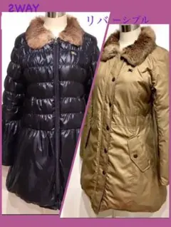 バーバリーブルーレーベル　リバーシブル　ダウンコート