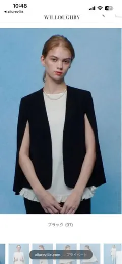 LOULOU WILLOUGHBY ブラック ノーカラージャケットのサムネイル