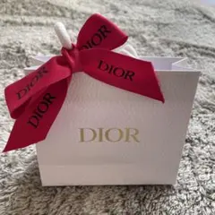 Dior ショップバッグ ホワイト 赤リボン