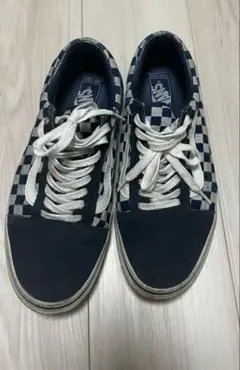 Vans チェッカーオールドスクールスニーカー ネイビー