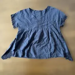 niko and…半袖ブラウス ネイビー 刺繍入りのサムネイル
