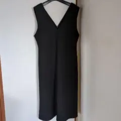 GU黒 ノースリーブ ロング丈ワンピースL
