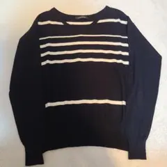 LAUTREAMONTロートレアモンニット　ラメニット　ボーダー　ネイビー