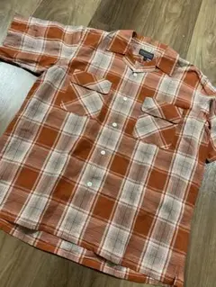 PENDLETON ペンドルトン　オレンジチェック　半袖シャツ　M