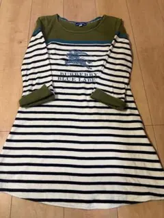 バーバリー ブルーレーベル ストライプ 七分袖シャツ