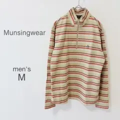 【マンシングウェア】長袖カットソー ハーフジップ マルチボーダー ゴルフウェアのサムネイル