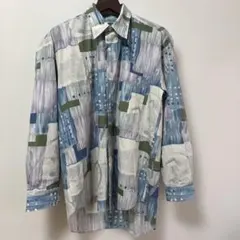 多色抽象パターン長袖シャツ　日本製　Mサイズ