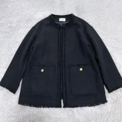 ユナイテッドアローズ ノーカラージャケット ファンシー ツイード V