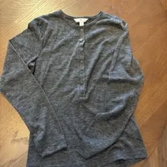 H&M ボタン付き長袖トップス S ダークグレー