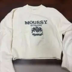 MOUSSY ロゴニット 長袖 ホワイト