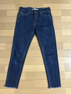 【MERCURY DUO】裾フリンジストレッチストレートデニムパンツのサムネイル