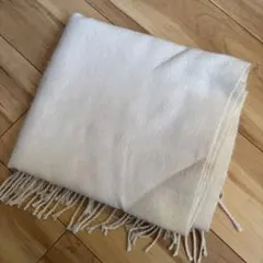 SENSE OF PLACE アイボリー マフラー フリンジ付き