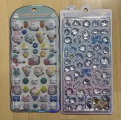 【シマエナガ】ボンボンドロップシール コットンパフィーシール 2点セット