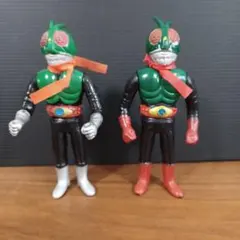 当時物 無版権パチモノ マフラー付き仮面ライダー風希少ソフビ