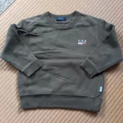 U.S.A トレーナー 100サイズ カーキ