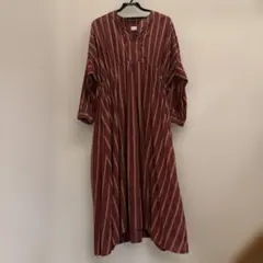 アーバンリサーチドアーズ　カラーストライプスキッパーワンピース　ロング　赤　F