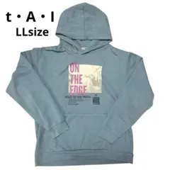 t・A・I メンズ 裏起毛 スウェットパーカー LL くすみグリーン