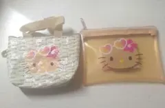日焼けキティ ポーチ ハローキティ フラットポーチ