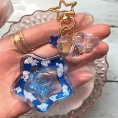 シャカシャカキーホルダー　シェイカーキーホルダー　星　空　ここも