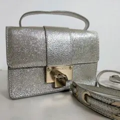 JIMMY CHOO ショルダーバッグ 2way レザー シルバー フラップ aのサムネイル