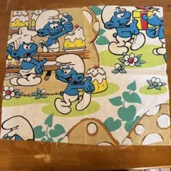 スマーフ　ハギレ２枚セット　usedシーツ　生地