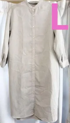 ★ グローバルワーク コーデュロイシャツワンピース　ベージュ L