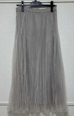 UNTITLEDアンタイトルチュールプリーツロングスカート Mサイズ グレージュ