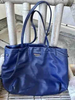 PRADA プラダ レザー ショルダーバッグ ネイビーのサムネイル