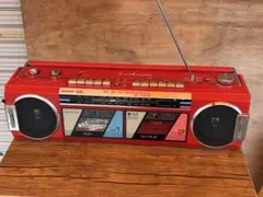 SHARP QT-Y2 赤 ラジカセ ダブルカセット 通電・ラジオ OK レトロ SHARP QT-Y2 赤 ラジカセ ダブルカセット 通電・ラジオ OK レトロ