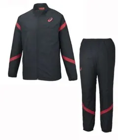 ASICS ウィンドブレーカー S ブラック/レッドXA732N XA772N