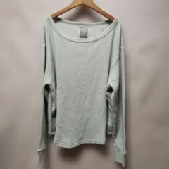 ギャップGAP 首元広目のワッフル素材長袖Tシャツ S(165/88A)ロンT